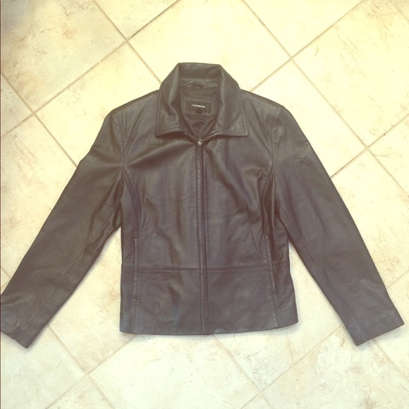 colebrook essentials leather coat